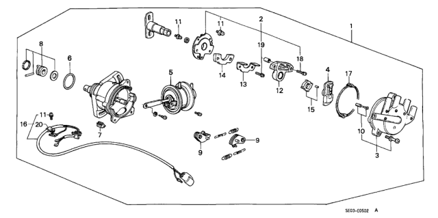 1989 Honda Accord Distributor (Carb.) (Hitachi) Diagram
