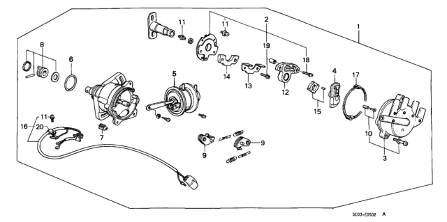 1986 Honda Accord Distributor (Carb.) (Hitachi) Diagram