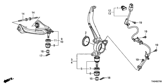 2012 Honda Accord Front Knuckle Diagram