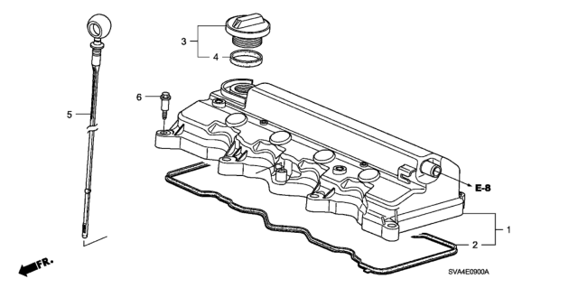 2008 Honda Civic Cylinder Head Cover (1.8L) Diagram
