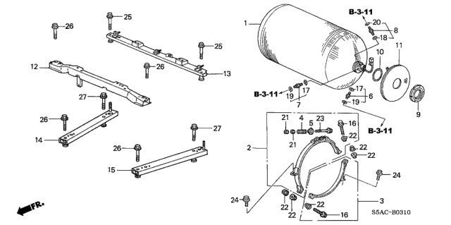 2005 Honda Civic 4 Door GX (SIDE SRS) KA CVT Fuel Tank Diagram