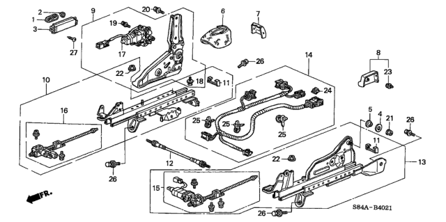 2002 Honda Accord Knob B, Power Seat *YR169L* (MILD BEIGE) Diagram for 35952-S87-A51ZB