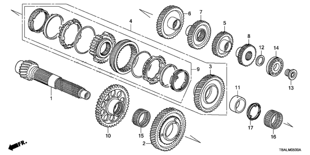 2020 Honda Civic Bearing, Needle (49.5X53.5X22) Diagram for 91102-5GS-006