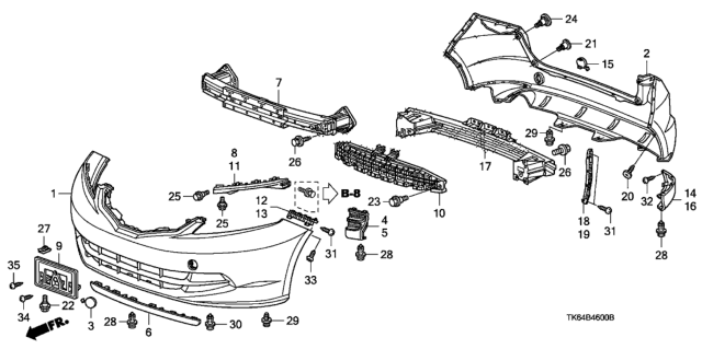 2011 Honda Fit Bumpers Diagram