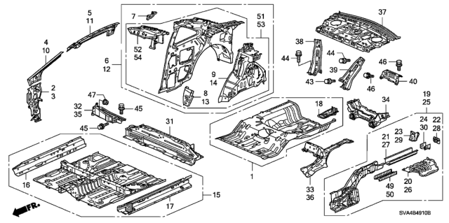 2006 Honda Civic Inner Panel - Floor Panels Diagram