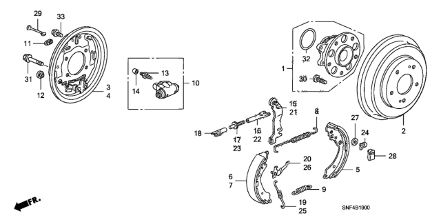 2009 Honda Civic Rear Brake (Drum) Diagram