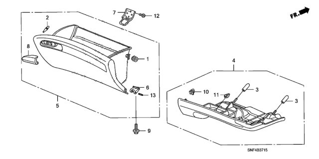 2006 Honda Civic Instrument Panel Garnish (Passenger Side) Diagram