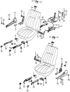 1982 Honda Accord Seal, R. FR. Seat Walk-In Diagram for 77265-SA5-671