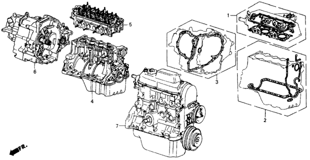 1984 Honda CRX Gasket Kit A Diagram for 061A1-PE0-670