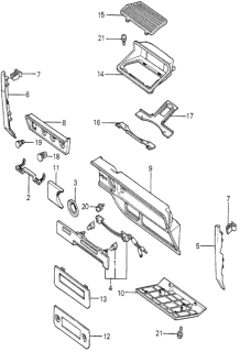 1979 Honda Accord Instrument Garnish Diagram