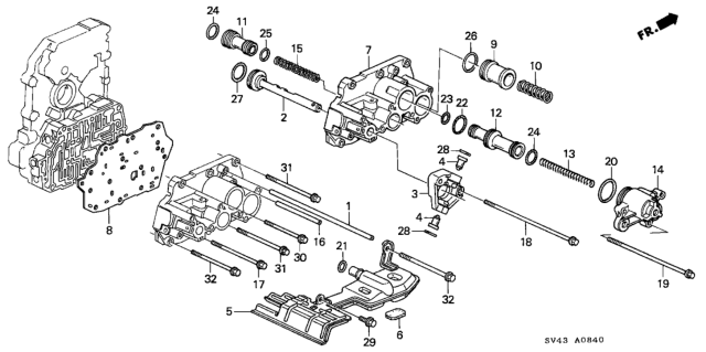 1997 Honda Accord AT Servo Body Diagram