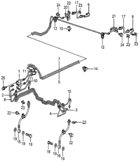 1985 Honda Accord 4 Door LX KL 5MT Brake Lines Diagram