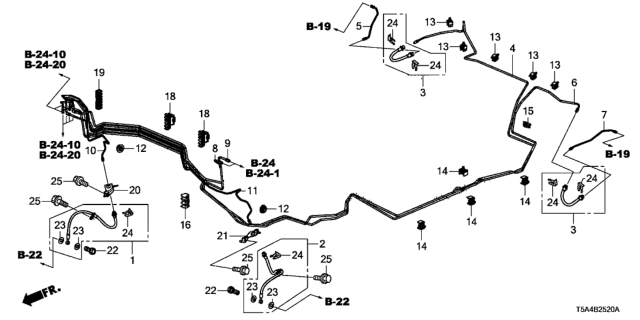 2018 Honda Fit 5 Door LX (SENSING) KA CVT Brake Pipe - Hose Diagram