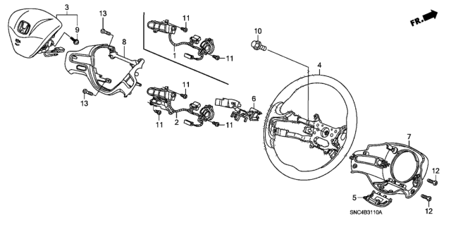 2008 Honda Civic Steering Wheel (SRS) Diagram