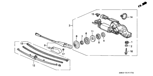 1992 Honda Accord Rubber, Blade (409MM) Diagram for 76732-SM5-A01