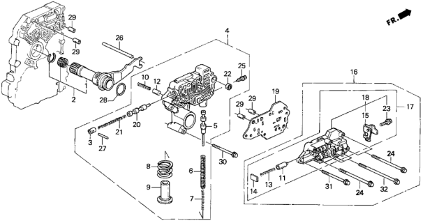 1993 Honda Prelude 2 Door SI KA 4AT AT Regulator Diagram