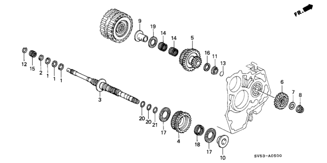 1994 Honda Accord AT Mainshaft Diagram