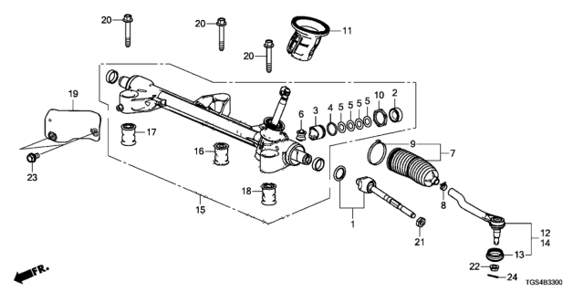 2019 Honda Passport Steering Gear Box Diagram