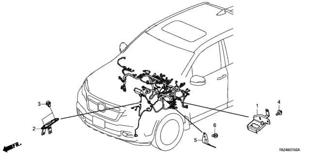 2020 Honda Ridgeline Wire Harness Bracket Diagram