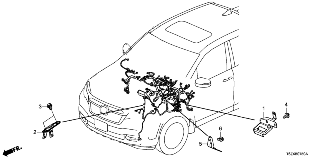 2019 Honda Ridgeline Wire Harness Bracket Diagram