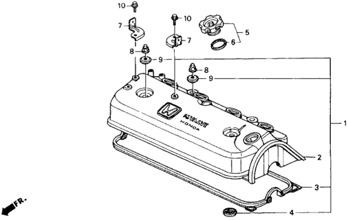 1993 Honda Accord Cylinder Head Cover Diagram