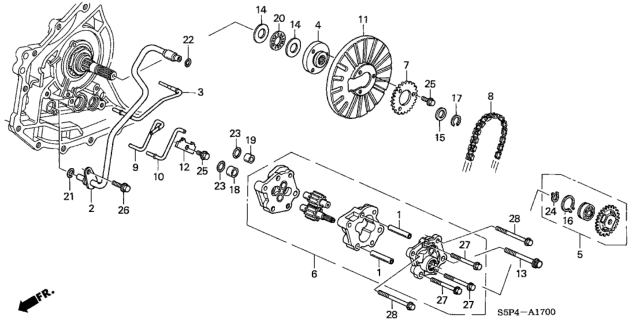 2001 Honda Civic CVT Oil Pump (CVT) Diagram