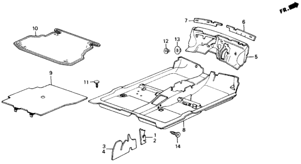 1989 Honda Accord Insulator C, R. Wheelhouse (A) Diagram for 74645-SE0-010