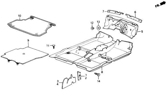 1989 Honda Accord Floor Mat *NH83L* (OFF BLACK) Diagram for 83301-SE4-A07ZA