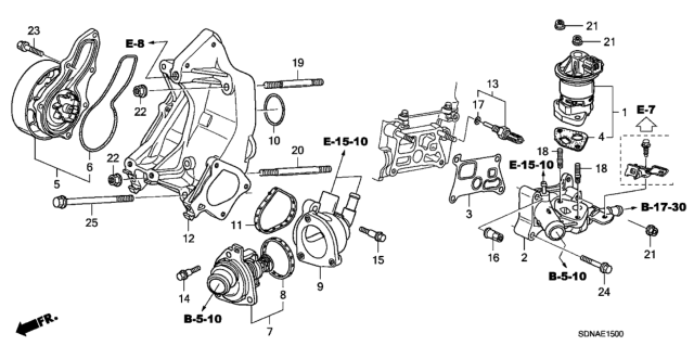 2007 Honda Accord Water Pump - Sensor (L4) Diagram