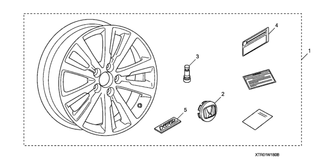 2015 Honda Civic Placard, Tire Diagram for 08W18-TR0-100A2