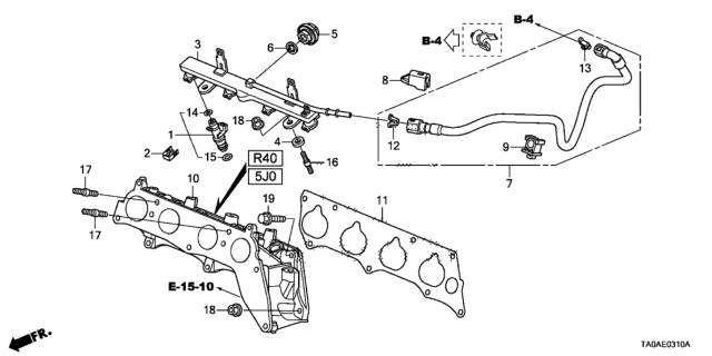 2012 Honda Accord Fuel Injector (L4) Diagram