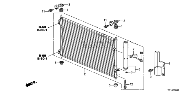 2012 Honda Accord A/C Condenser Diagram