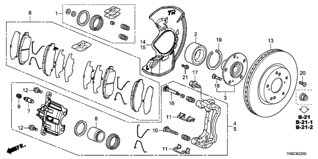 2015 Honda Civic Front Brake (1.8L) Diagram