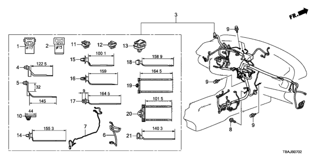 2018 Honda Civic Wire Harness, Instrument Diagram for 32117-TEG-A30