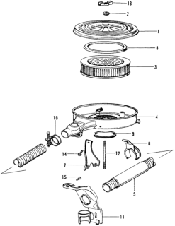 1975 Honda Civic 3 Door ** (1200) ** HMT Air Cleaner Diagram