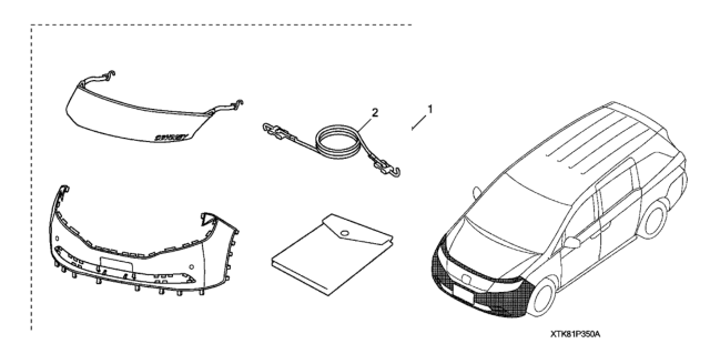 2016 Honda Odyssey 5 Door EXL (LEATHER/RES) KA 6AT Full Nose Mask Diagram