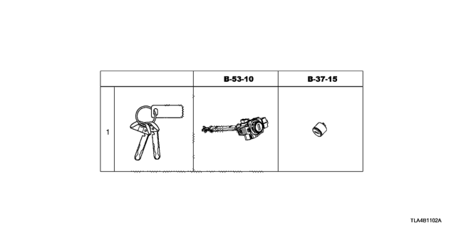 2019 Honda CR-V Cylinder Set, Key Diagram for 06350-TLA-A51