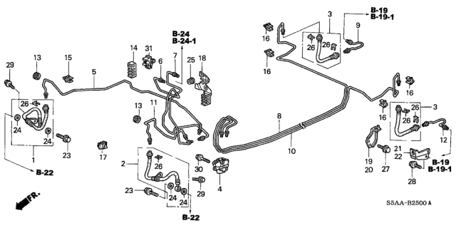 2004 Honda Civic Pipe D, Brake Diagram for 46340-S5W-Q20