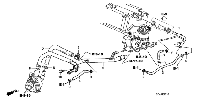 2007 Honda Accord Water Hose (L4) Diagram