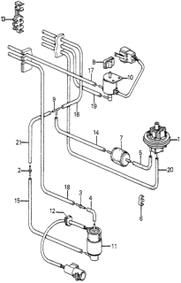 1985 Honda Accord Chamber, Vacuum Diagram for 36134-PD2-003