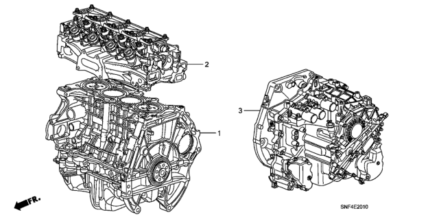 2011 Honda Civic Engine Assy. - Transmission Assy. Diagram