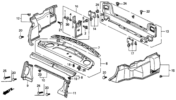 1990 Honda Accord Clip, Trim (5MM) *B44L* (PALMY BLUE) Diagram for 91546-SM2-003ZC