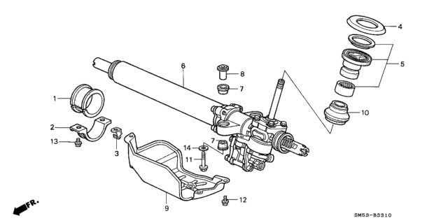 1991 Honda Accord Rubber, Gear Box Diagram for 53760-SM4-000