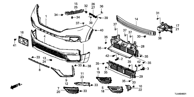 2020 Honda CR-V Spacer, L. FR. Bumper Side Diagram for 71198-TLA-A01
