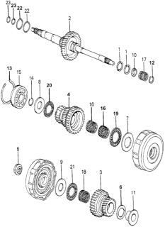 1980 Honda Accord Mainshaft Diagram for 23210-PA9-010