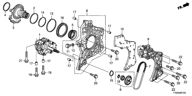 2017 Honda HR-V 5 Door EX-L (2WD NAVIGATION CELAYA) KA CVT AT Oil Pump - Stator Shaft Diagram