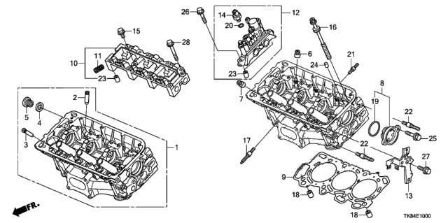 2014 Honda Odyssey Front Cylinder Head Diagram