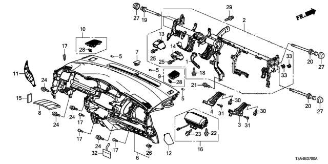 2016 Honda Fit Instrument Panel Diagram
