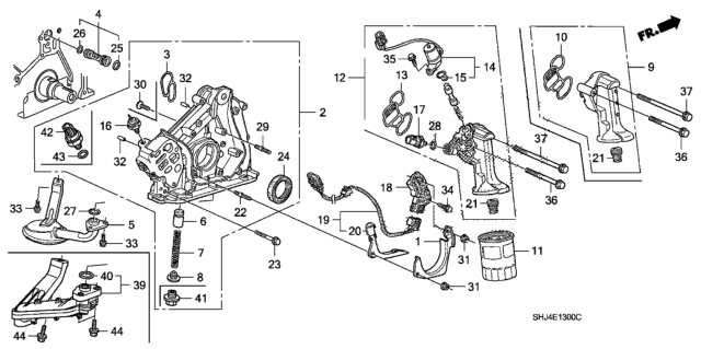 2010 Honda Odyssey Switch Assembly, Oil Pressure Diagram for 37240-R72-A01