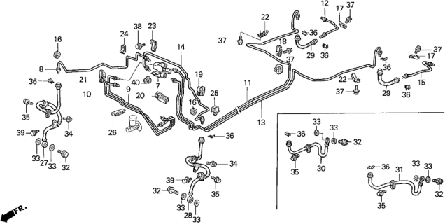 1993 Honda Civic 3 Door CX KL 5MT Brake Lines Diagram